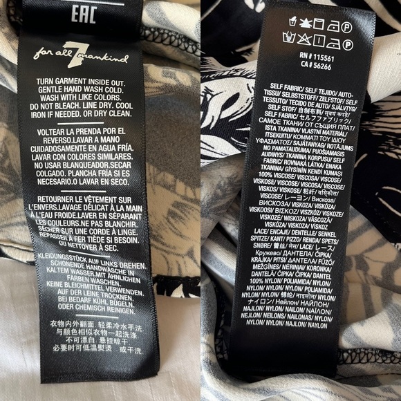 🚦 NWT 7 For All Mankind LA Zebra Floral Lace Trim V-neck Camisole XS - Picture 12 of 14